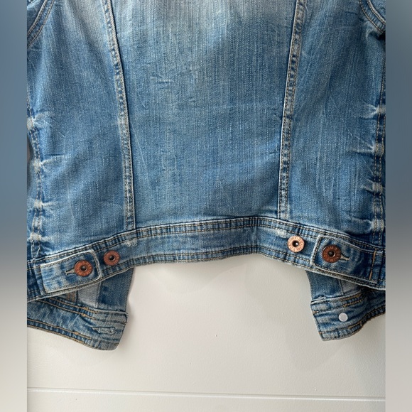 H&M denim blue Jean button up jacket fall winter casual country western party 6 - Picture 11 of 12
